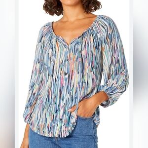 NIC+ZOE MULTICOLORE BLOUSE SIZE SMALL
